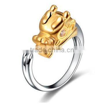 Old Chinese"Chinese Twelve Zodiac" Silver The Twelve Animal of Year Knuckle Open End Ring photo-6