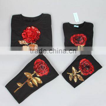 B22627A 2017 Children's Autumn Embroidered Sequins Casual Wear Clothing Sets photo-3