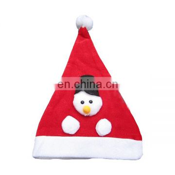 Snowman logo merry christmas hats winter non-woven santa hats caps for kids