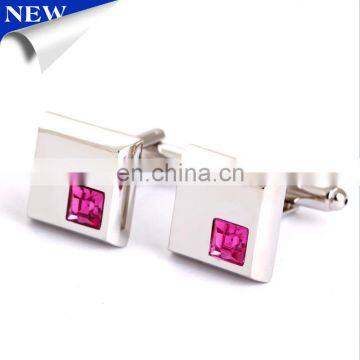 Jewelry shirt cufflinks for men high quality swank cufflinks value pink crystal brand cuff links