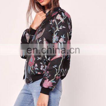 2016 New Style Premium Jacquard Bomber Jacket Women Fashion Jacket for Wholesale photo-3