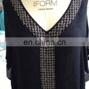 16mm 100%silk double ggt in black woven for new fashion