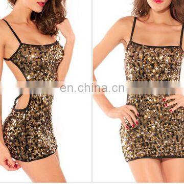 sexy women sequin evening dress,sequin gold dress