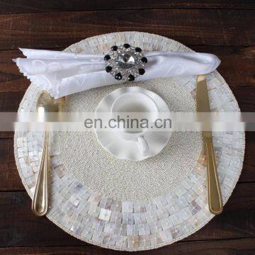 New Arrival Glass Beads Shell Placemat