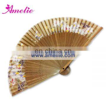 AF1422 Hand painted wood silk fan