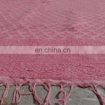 Vishal Handicraft-73x39"Beautiful pink Chindi cotton Indian durri/Handmade Recycled cotton carpet floor throw rug wholesale