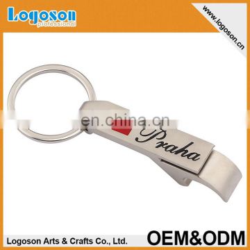 High quality Praha metal beer bottle opener key chain souvenir bottle keyring