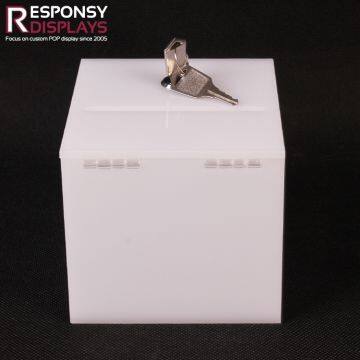 Countertop Sales Promotion White Acrylic Money Saving Display Box For With Locks photo-3
