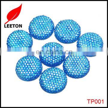 Factory supply DIY 18mm 3D round rhinestone resin patch for jewelery