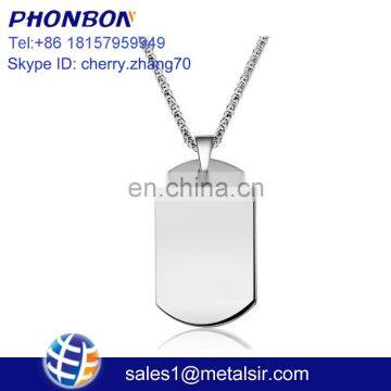 stainless steel medal necklace for men blank 27 inches dogtag