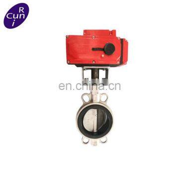 Electric Actuator Cast Iron Rubber Soft Seal Wafer Butterfly Valve