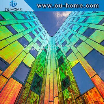 BT213 Pvc Transparent Holographic Composite Orange Rainbow Film photo-2