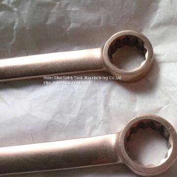 Beryllium Copper or Aluminum Bronze Non Sparking Flat Handle Double Ring Wrench Spanner photo-3