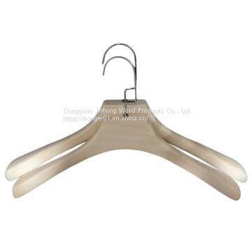 New Wholesale Good Quality Unique White Wooden Hanger for Clothes Adult Garment Rack With Metal Hook Custom LOGO photo-5