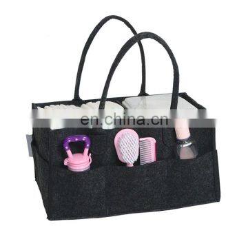 Wholesale Felt Diaper Caddy for Tote Bag With PU Leather Handle photo-3
