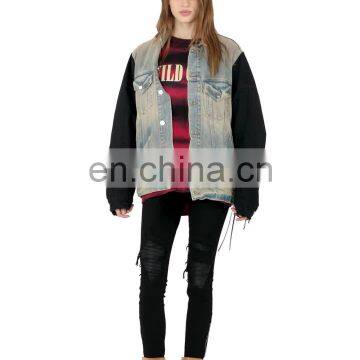 DiZNEW Fashion Two Tone Japanese Trucker Denim Jacket For Women