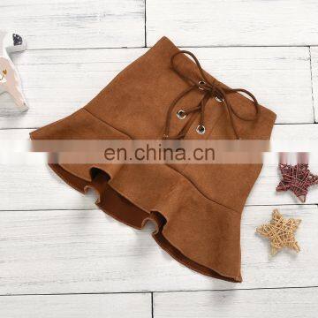 2020 летние европейские и американские стильные костюмы для девушек из хлопкового трикотажа с эффектомwicking, состоящие из короткорукавной блузки и юбки с шелковой ленточкой и вязанным полотном photo-6