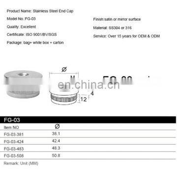 Factory 304 Casting Stainless Steel Pipe End Cap Threaded Baluster Fittings Tube End Caps photo-7
