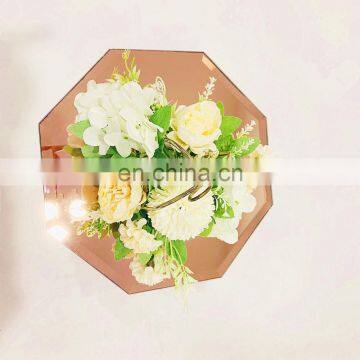 color octagon mirror candle plate centepiece wedding dec.