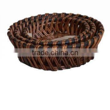 wicker woven round tray