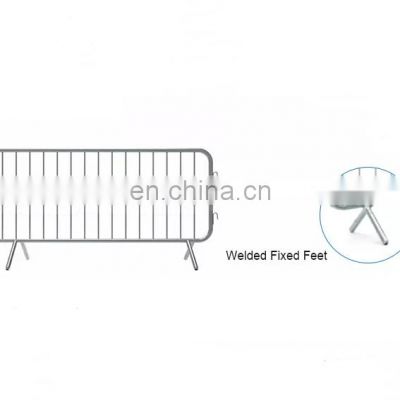 Welded fixed feet crowd control barrier steel crush barrier  temporary fence