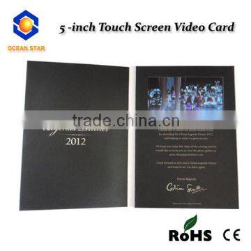 Hardcover video business card with OEM tft screen lcd video brochure