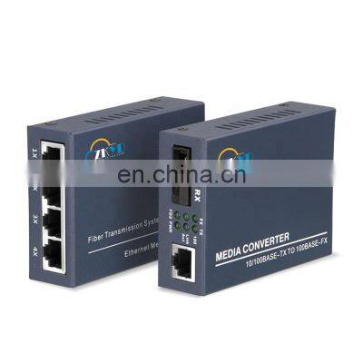 Industrial Grade SC Port 100M 1 Fiber Port +1/4RJ45 Port Fiber Optic Media Converter