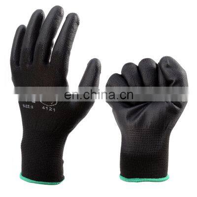 Cheap Industrial Safety Electron Black PU Coated Work Gloves