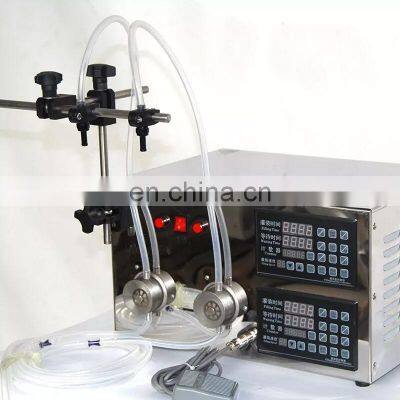 YTK-LT2 Double Head Magnetic Pump Semi Automatic Soda Bottles liquid Tube Filling Machine Continuous flow filler