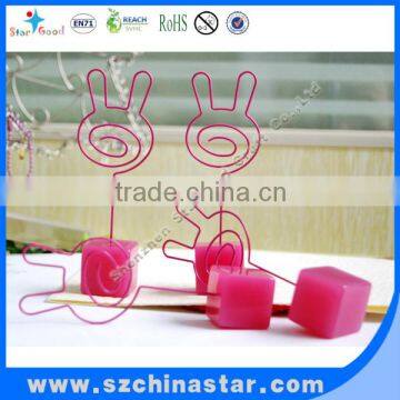 25x25mm Cube Pink Color Resin Base Place Card Holder Animal Clip photo-2