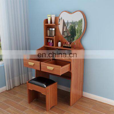 Mdf Home Wooden Dresser With Mirror Stool And Drawers