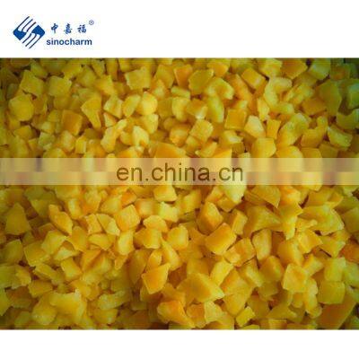 Sinocharm BRC Approved 10*10mm Fresh Crisp IQF Yellow Pepper Cubes Frozen Diced Yellow Pepper