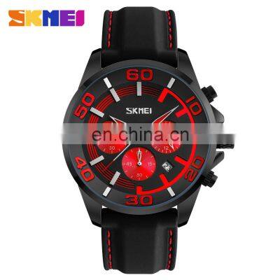 SKMEI 9154 Multi Functional Men Quartz Wrist Watches Chronograph Waterproof Fashion Leather Reloj De Hombre photo-2