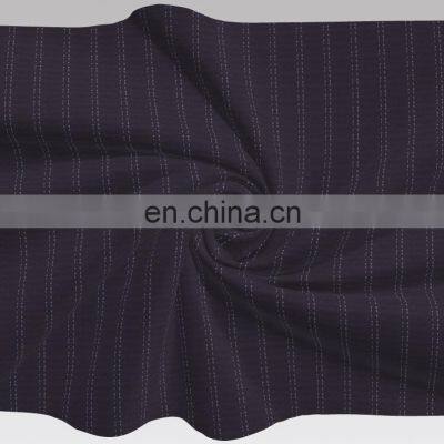 Super Comfortable 38% Cotton 62% Rayon Yarn Dyed  Navy Stripe Fabric for Blouse