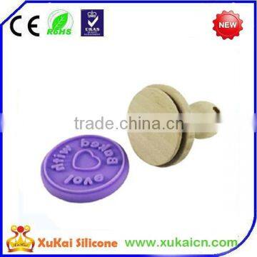 wood handle silicone biscuit stamp cookies stamp