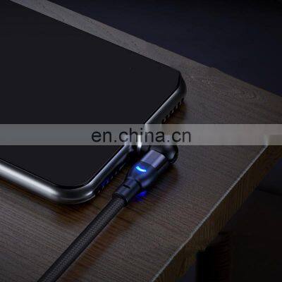 Wholesale 540 Rotation Magnet Charging Phone 3in 1 2M Nylon Led Micro USB Type C Magnetic Charging Cable for Phone photo-5