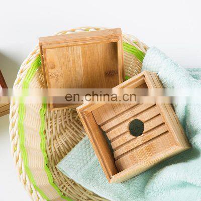 Wooden Natural Bamboo Soap Box Dish Tray Soap Plate Box Container Soap Storage Box photo-2