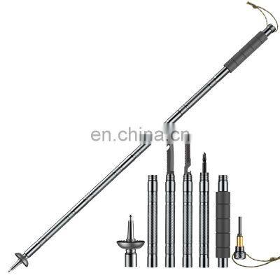 Multi Function Survival Portable Travel Aluminium Multitool Sticks Long Foldable Trekking Pole photo-5