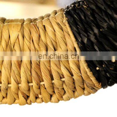 Best Price Black Natural WOven Water Hyacinth Mirror Round Wall Decoration High Quality WHolesale Made in Vietnam photo-3