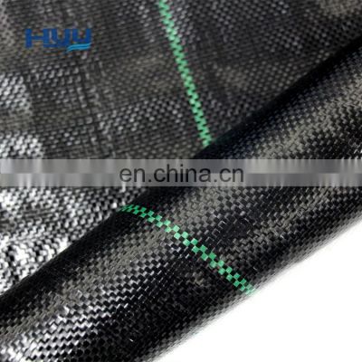 Green line Black PP weed barrier fabric agriculture ground cover for sale