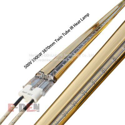 500V 5900W 3870mm Twin Tube Quartz Infrared Heating Lamp