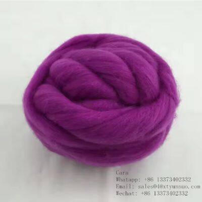 China Wool Yarn 100% high bulk Dyed Wool yarns Merino Roving yarns