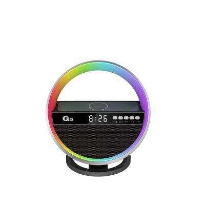 15W Multi Functional Wireless Charge Fast Charging Clock Alarm Clock Blue Tooth Speaker Wireless Charger