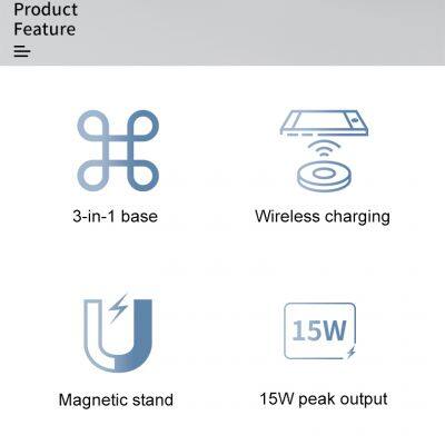 Zinc-Aluminium Alloy 3 in 1 Magnetic Wireless Charger Function for Mobile Phones Earphones Smart Watches Charging Station photo-3