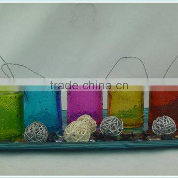 Colored Hanging Tealight Holders for Garden