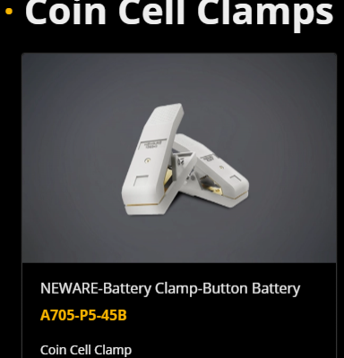 Neware clamps for different cell testing