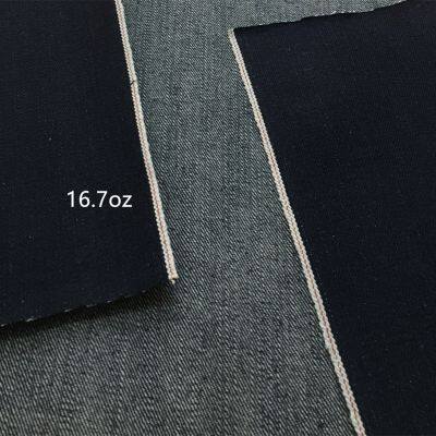 16.7oz Indigo Blue Unwashed Selvedge Denim Cloth W3628302E