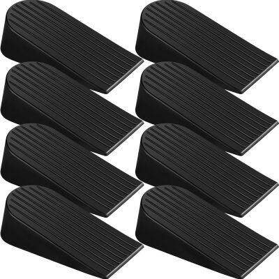 Large Door Stoppers Heavy Duty Rubber Stopper for Bottom of Door Wedge Stopper for Home Office (Black)