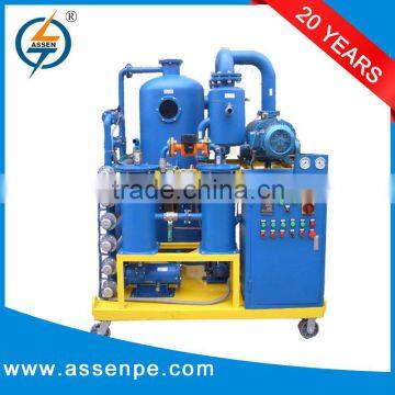 Low operating cost transformer oil regeneration device/ insulation oil decoloring machine