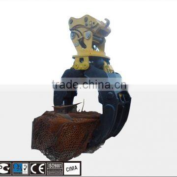 Hydraulic rotating rock grapple for 25 tons of carrier